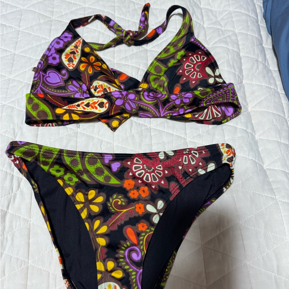 Colorful Floral Bikini Set - Victorias Secret - top xs bottoms s